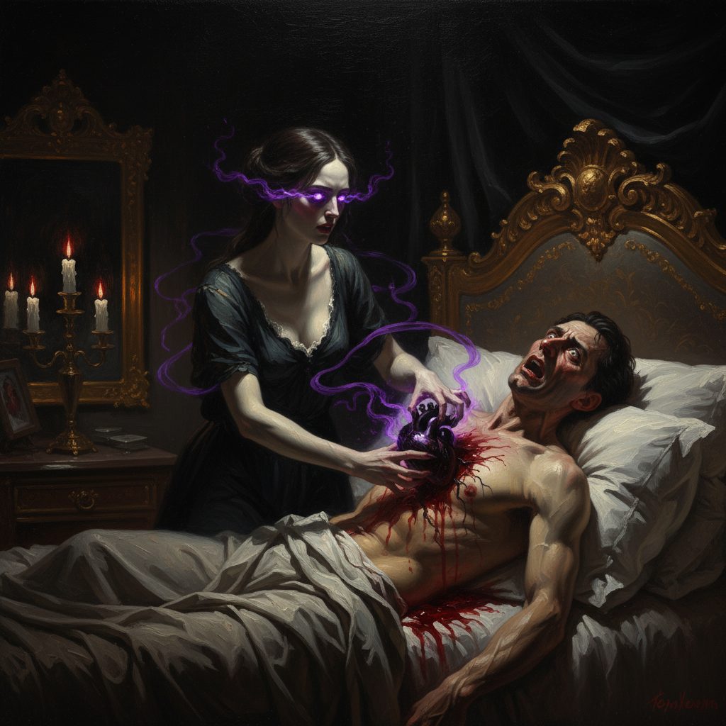 Durante una notte intima, Lana viene posseduta dalla Signora. I suoi occhi cambiano colore, la voce diventa aliena. Estrae simbolicamente il cuore nero di Alex.