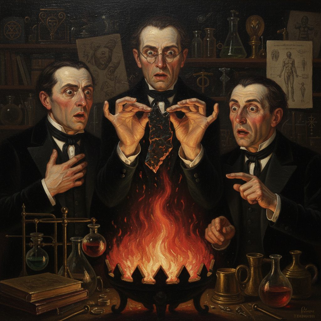 Il frammento metallico della Signora resiste a fiamme intense senza riscaldarsi. Alex lo tiene con le mani nude mentre e rovente. I medici osservano increduli.