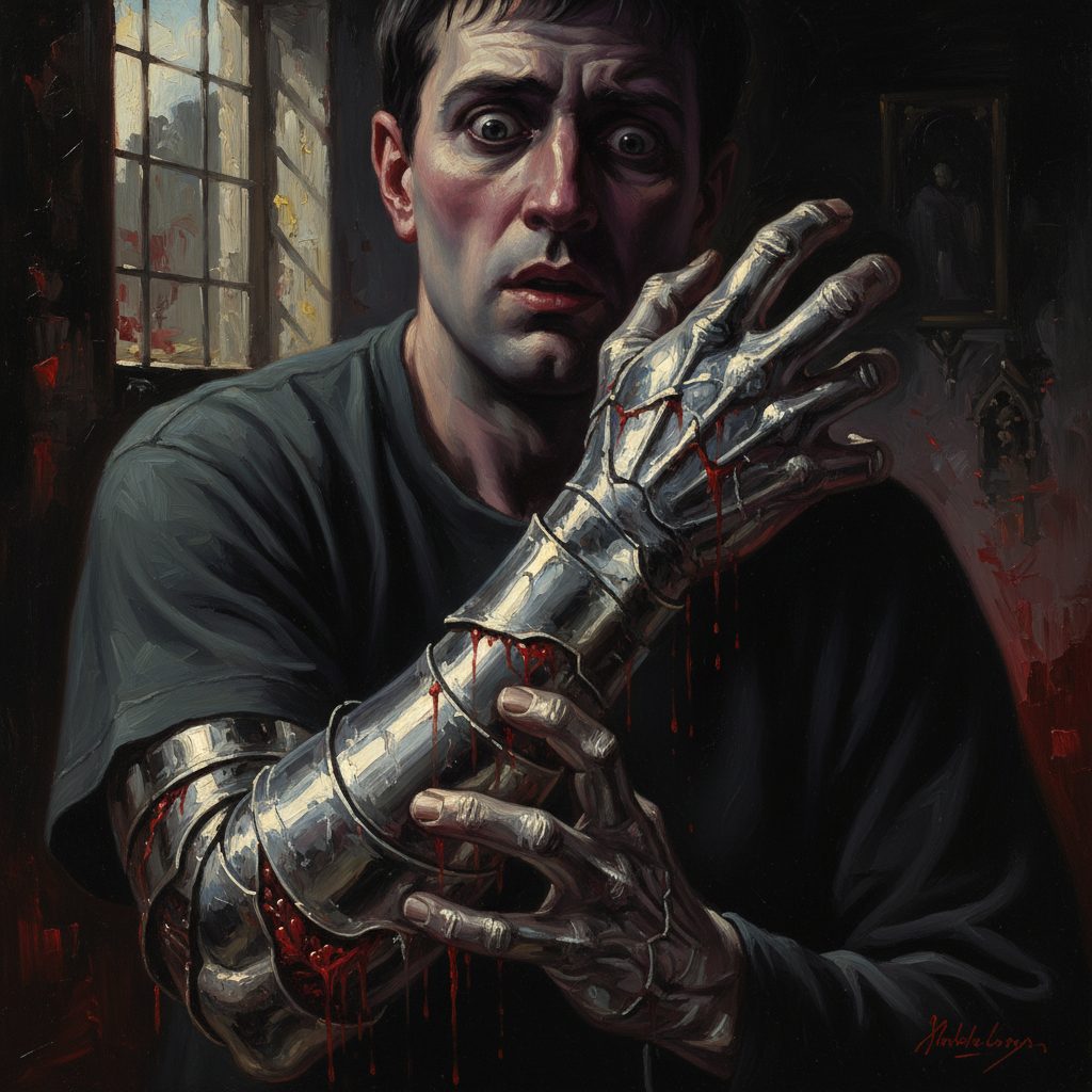 Alex si sveglia con la pelle dura e fredda come il metallo. I suoi avambracci hanno un riflesso argenteo innaturale alla luce del mattino.
